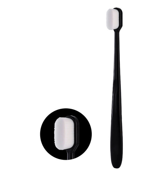 Portable soft-bristled toothbrush, single tube, home care toothbrush with plush bristles.