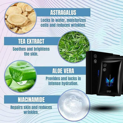 🛒🛍️✨50% OFF Hot Sale🏷️Luxparlora® Freezing Mask, 5 Pairs, for Facial Nourishment🌱 and Wrinkle Removal Water Butterfly